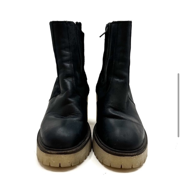 Free People | James Gum Sole Heeled Leather Chelsea Boot Black Size 38 - Picture 5 of 12